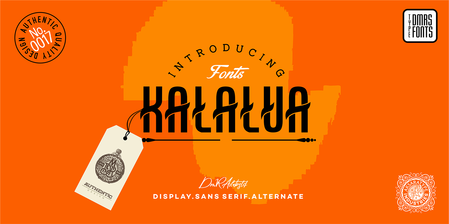 Ejemplo de fuente Kalalua Sharp Italic